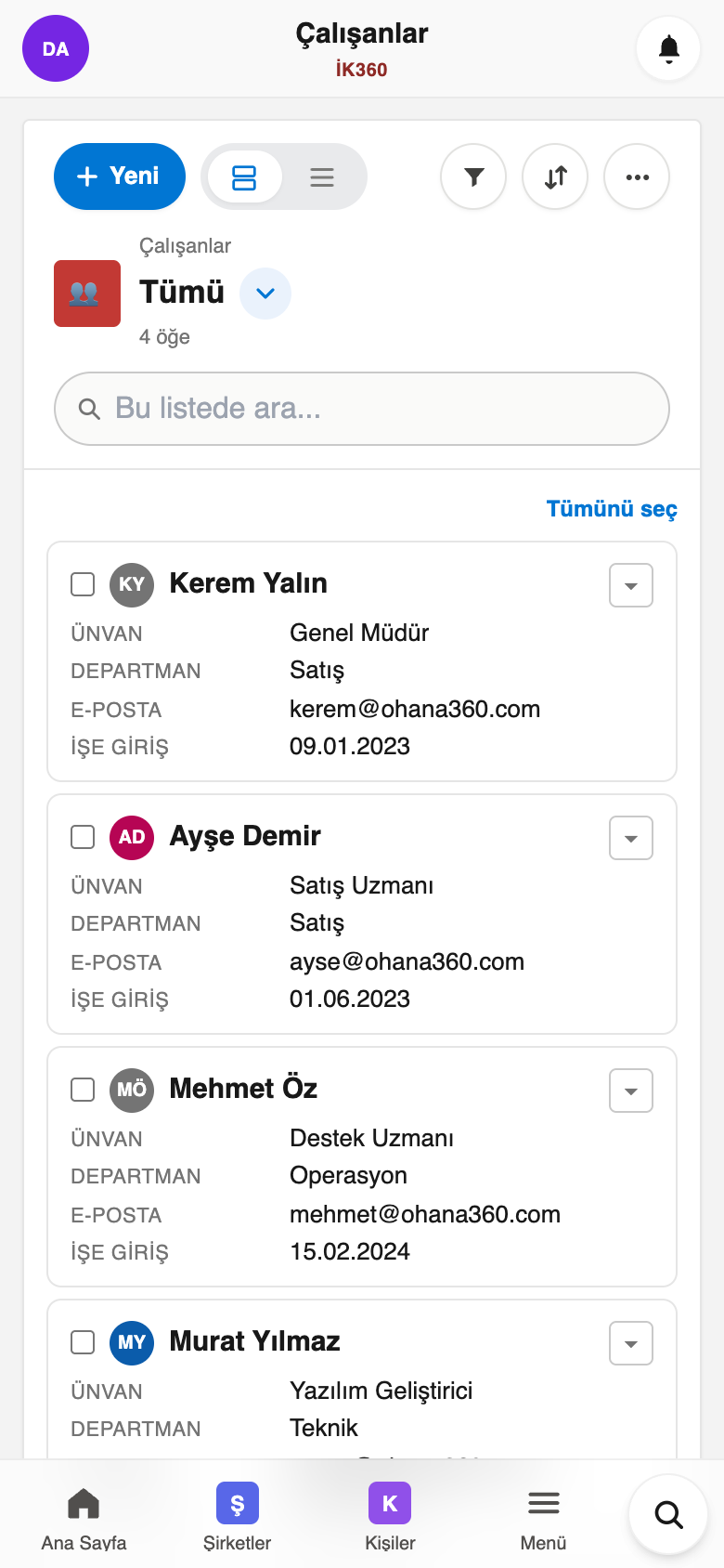 Ohana360 mobil uygulaması